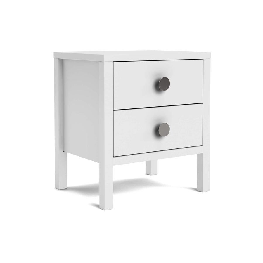 Hahei Bespoke Two Drawer Pine Bedside Table - White