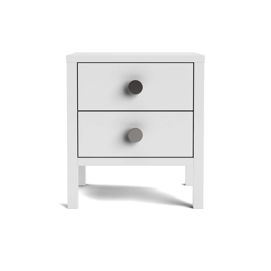 Hahei Bespoke Two Drawer Pine Bedside Table - White