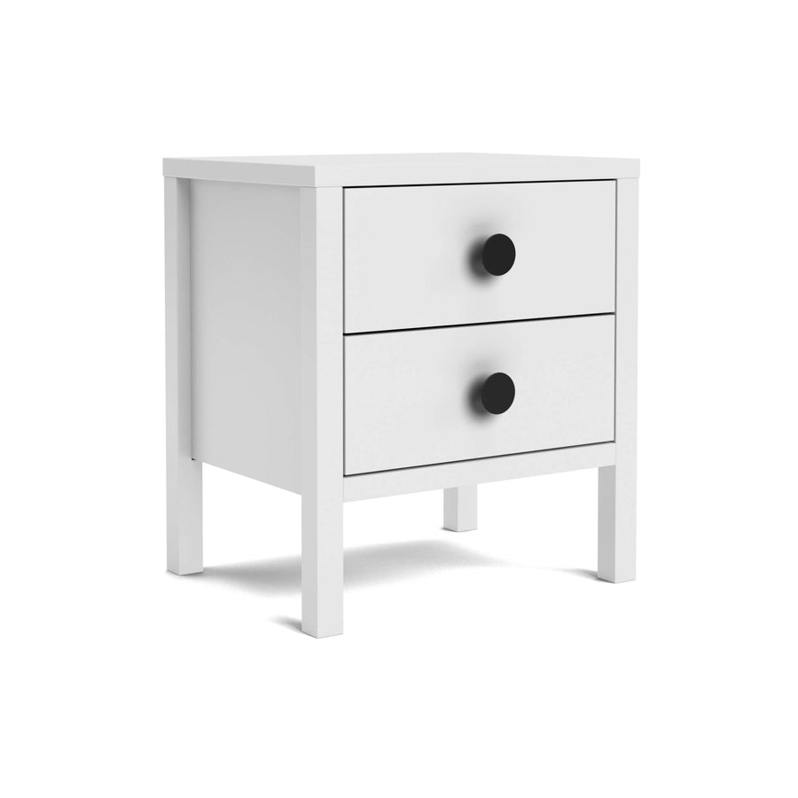 Hahei Bespoke Two Drawer Pine Bedside Table - White