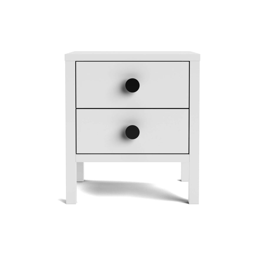 Hahei Bespoke Two Drawer Pine Bedside Table - White