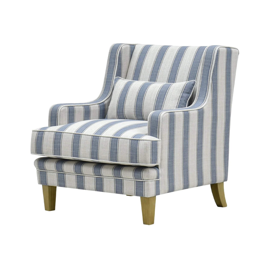 Hamptons Blue Sky Stripe Armchair