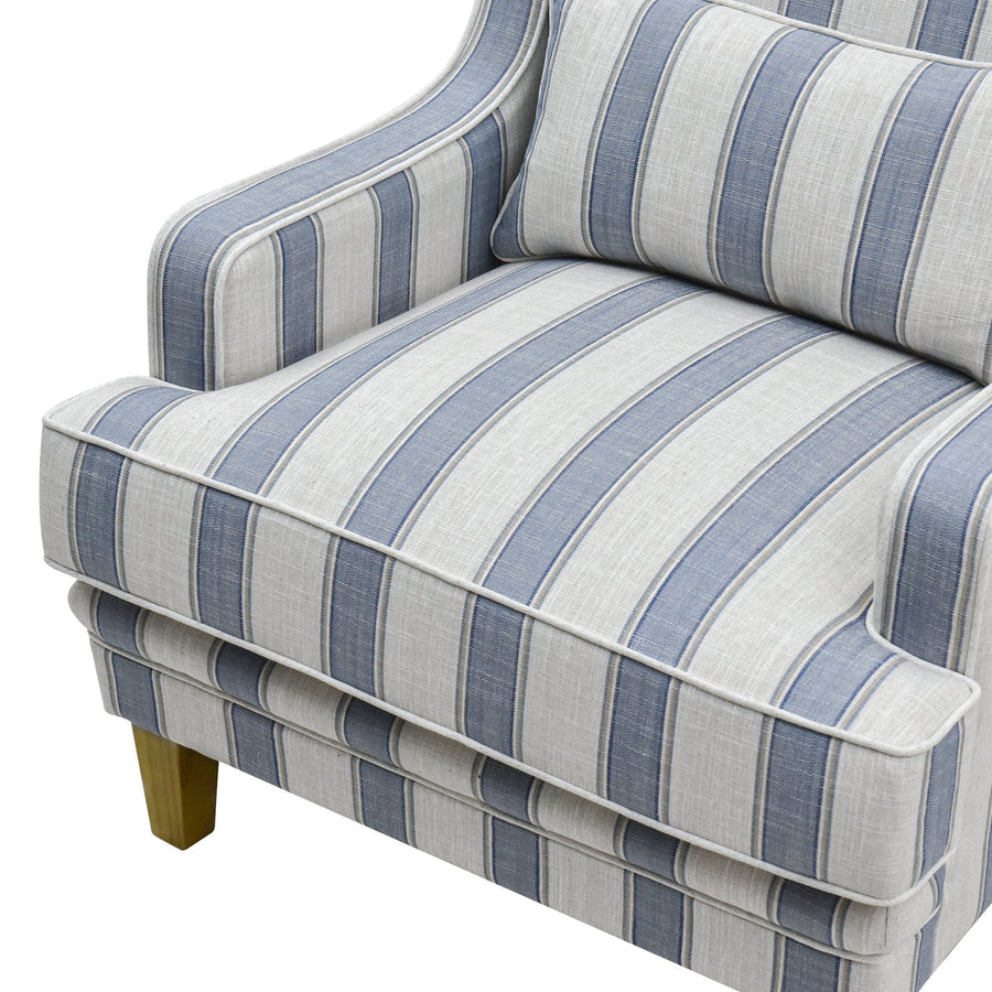 Hamptons Blue Sky Stripe Armchair