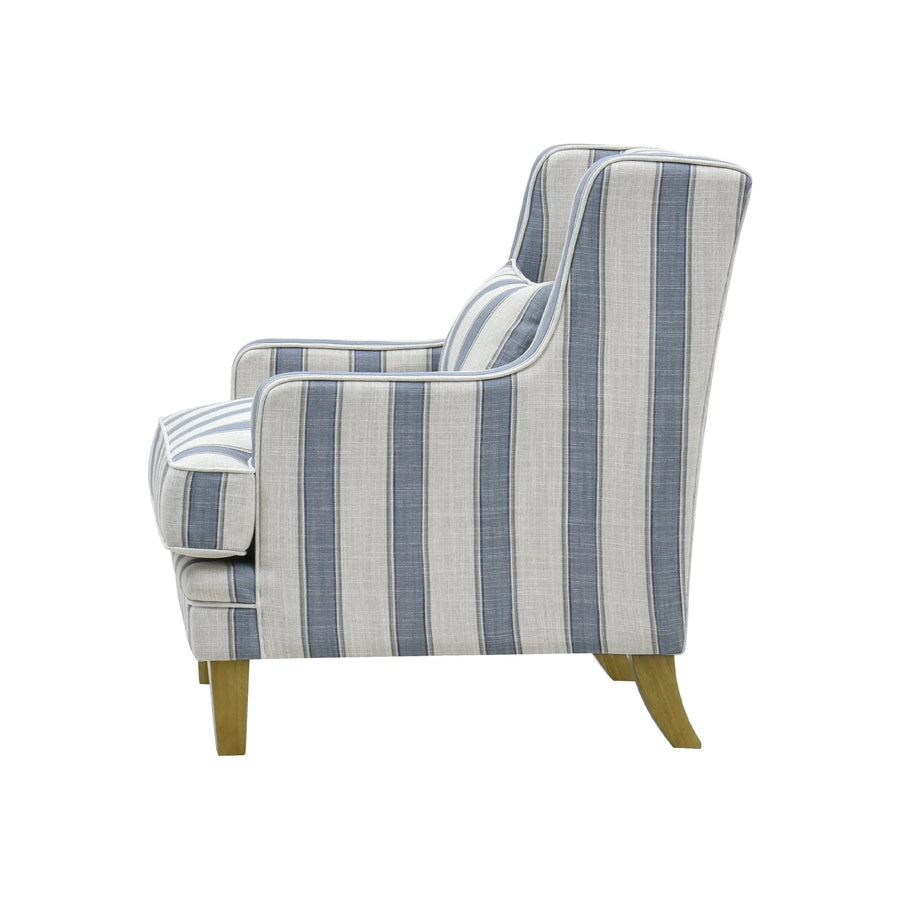 Hamptons Blue Sky Stripe Armchair