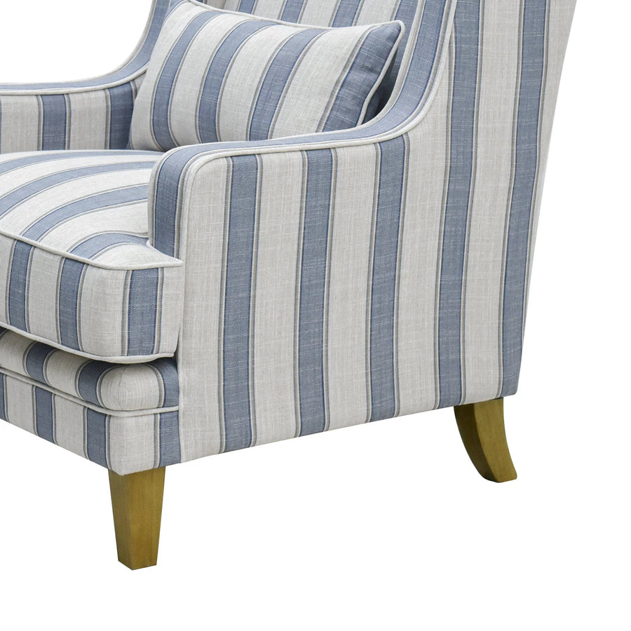 Hamptons Blue Sky Stripe Armchair