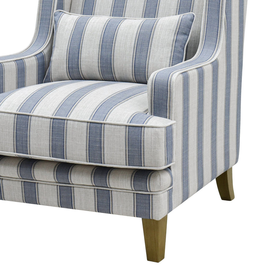 Hamptons Blue Sky Stripe Armchair