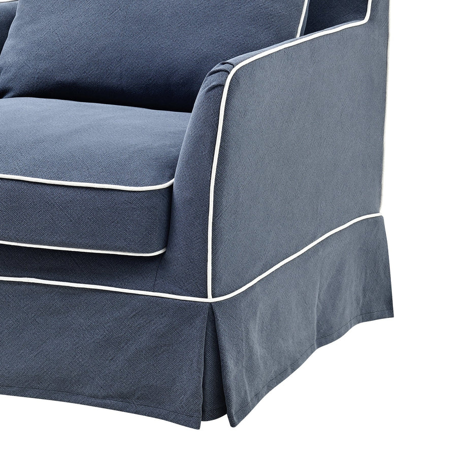 Hamptons Contemporary Armchair Removable Cover - Navy