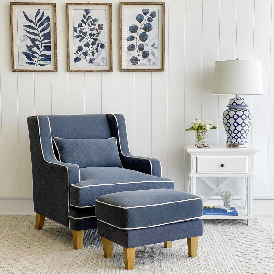 Hamptons Navy Armchair