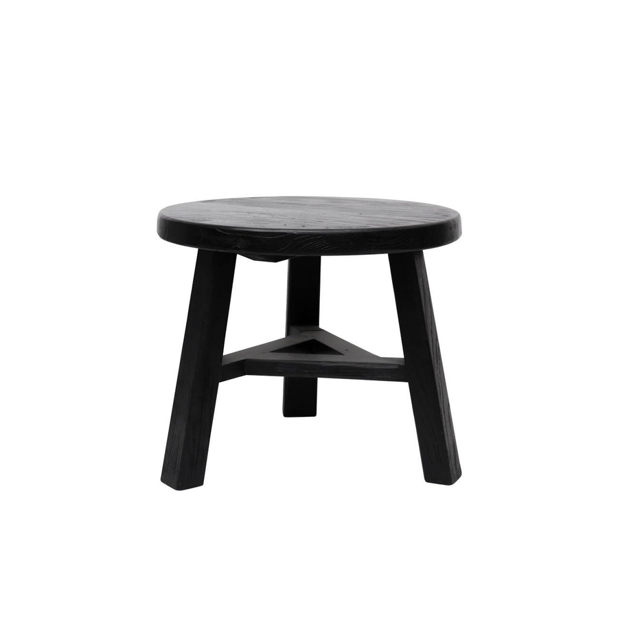 Handmade Medium Round Nesting Peasant Coffee Table - Black