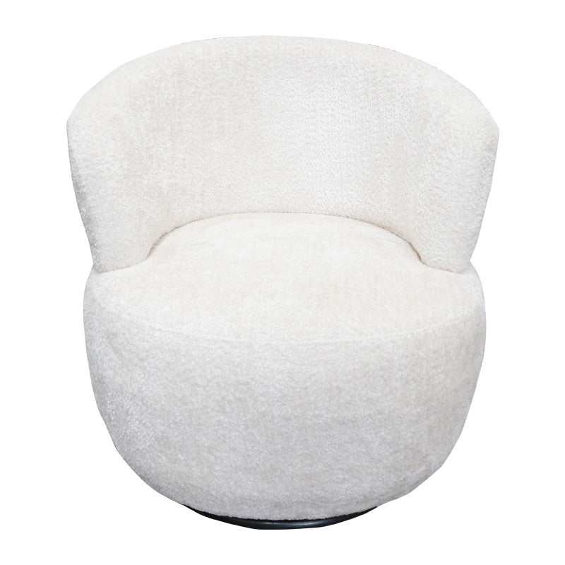 Ivory Chenille Swivel Chair