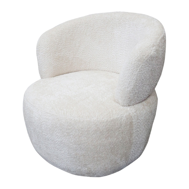 Ivory Chenille Swivel Chair