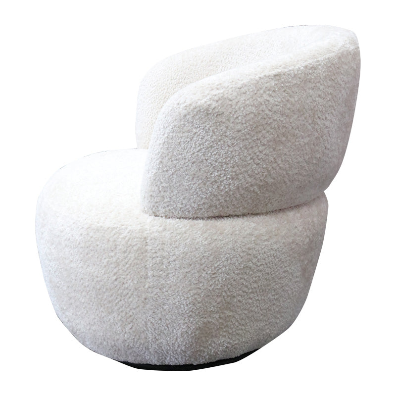 Ivory Chenille Swivel Chair