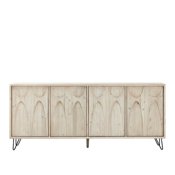 Laguna Beach Recycled Pine Four Door Sideboard - Grey White