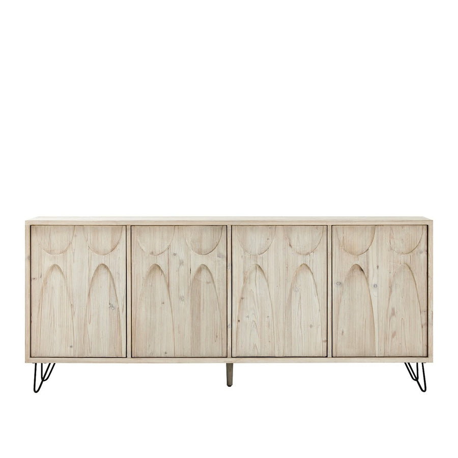 Laguna Beach Recycled Pine Four Door Sideboard - Grey White