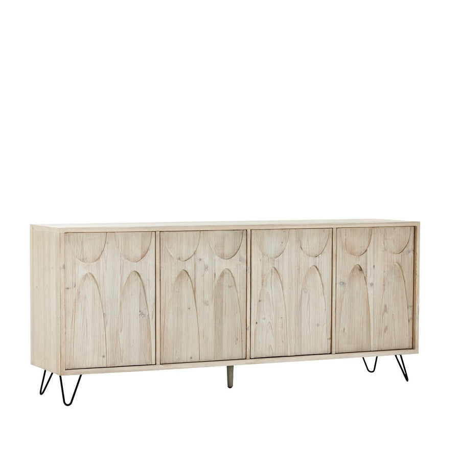 Laguna Beach Recycled Pine Four Door Sideboard - Grey White