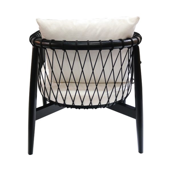 Lattice Rope Occasional Chair - Ivory & Black