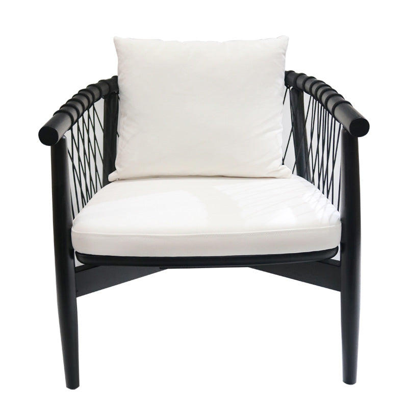 Lattice Rope Occasional Chair - Ivory & Black