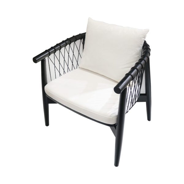 Lattice Rope Occasional Chair - Ivory & Black