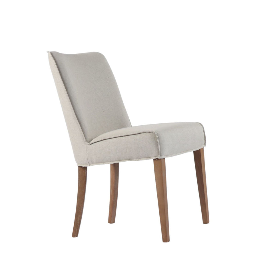 Linen & Washed Oak Dining Chair - Natural