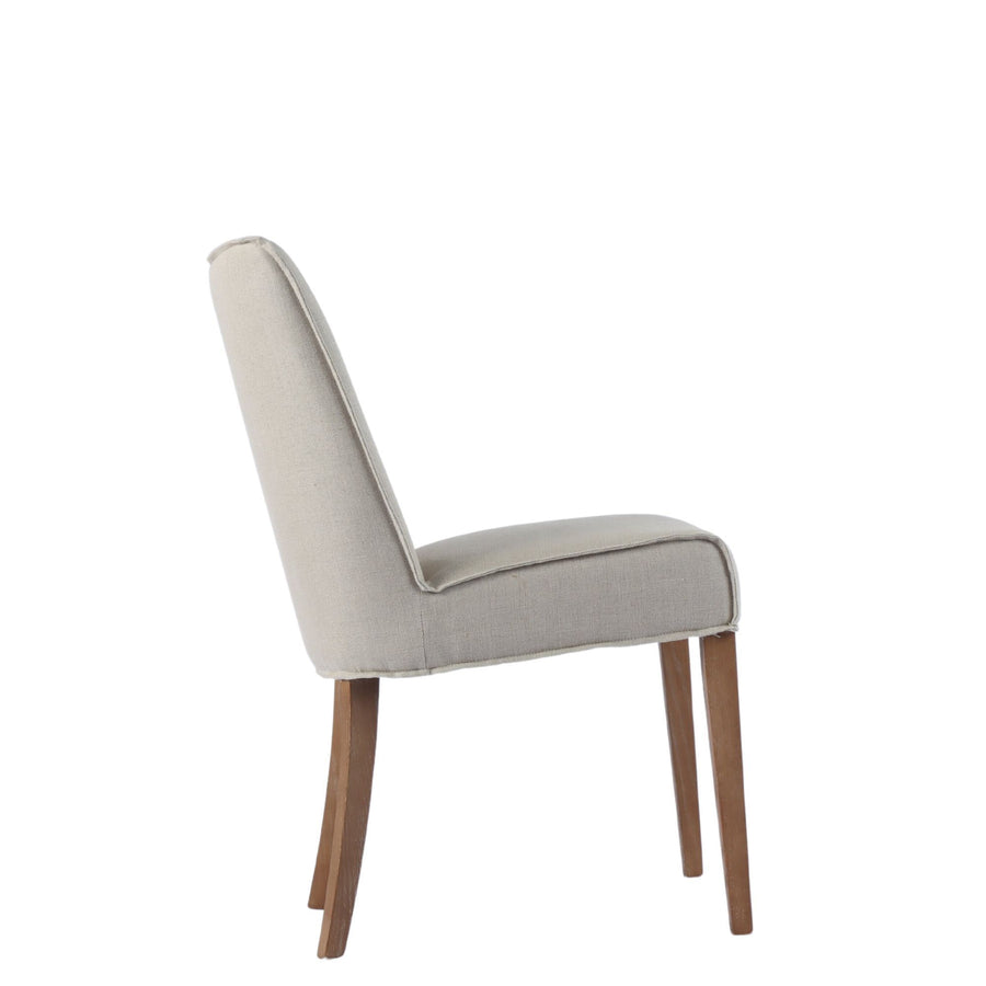 Linen & Washed Oak Dining Chair - Natural