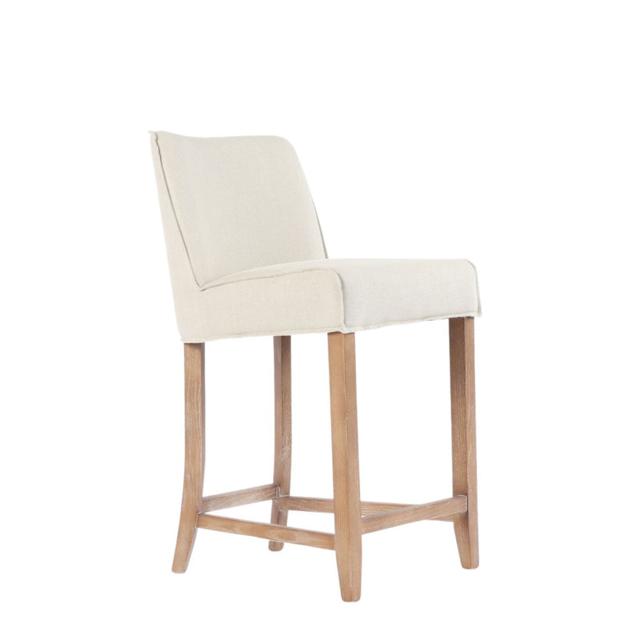 Linen & Washed Oak Barstool - Natural