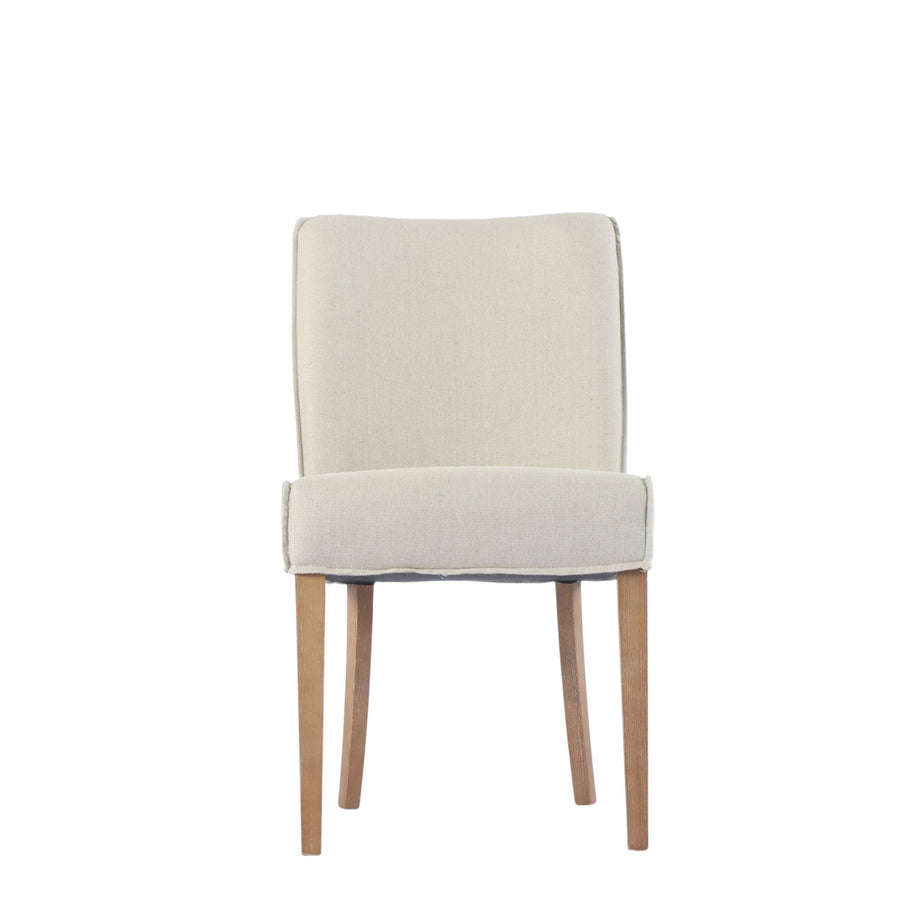 Linen & Washed Oak Dining Chair - Natural