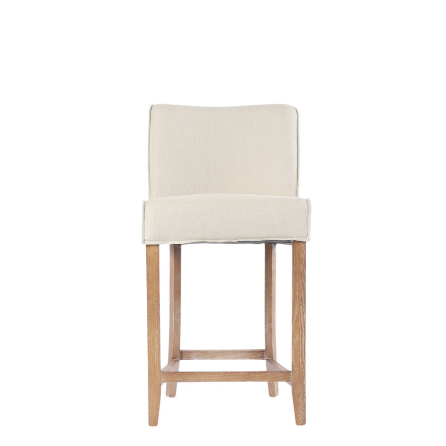 Linen & Washed Oak Barstool - Natural