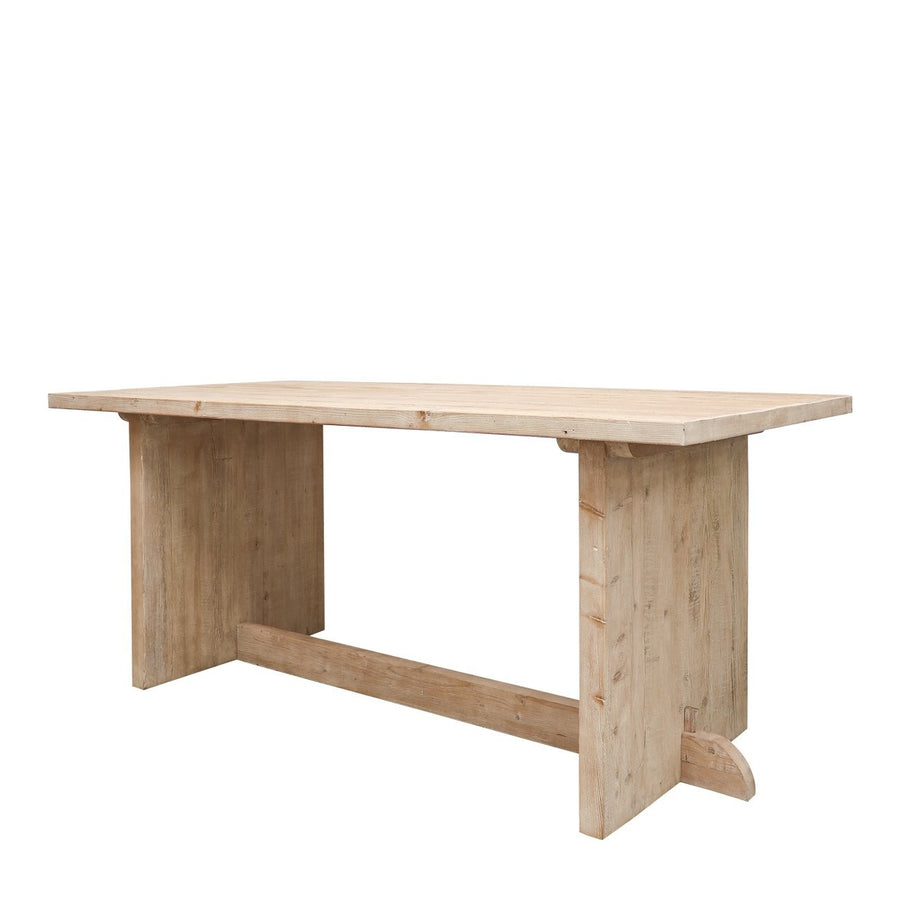 Minimalist Recycled Pine Dining Table 180cm - Natural Grey Wash