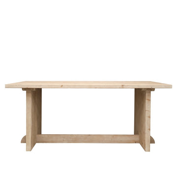 Minimalist Recycled Pine Dining Table 180cm - Natural Grey Wash