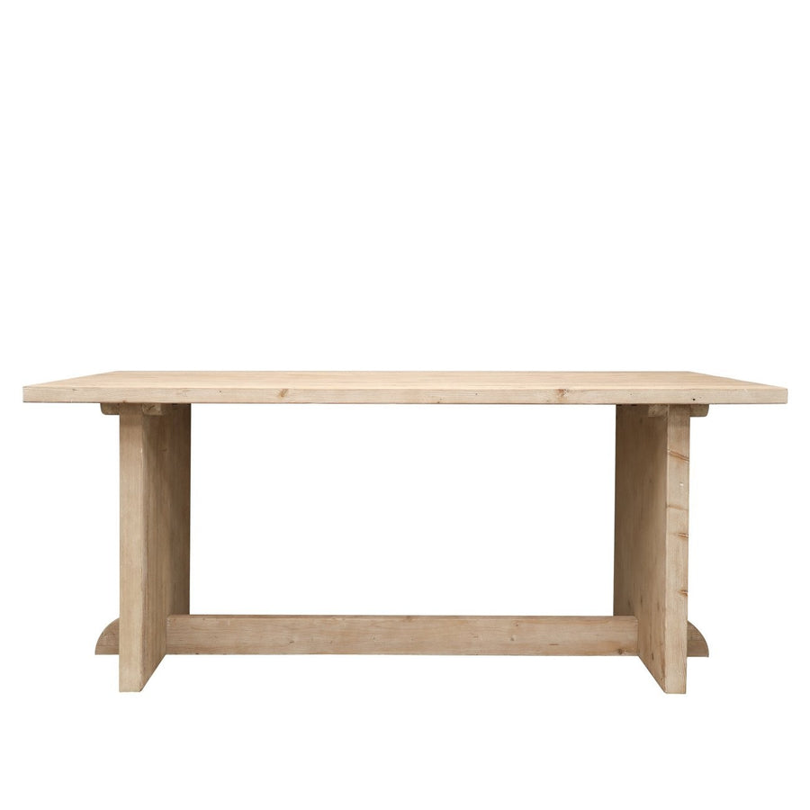 Minimalist Recycled Pine Dining Table 180cm - Natural Grey Wash