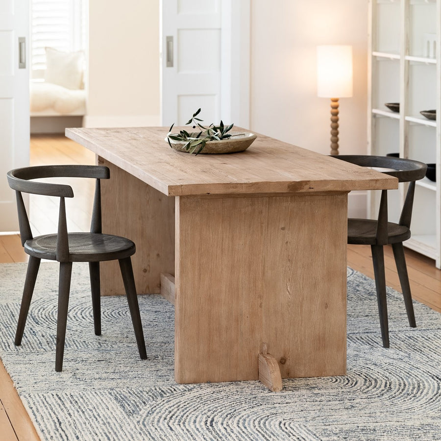 Minimalist Recycled Pine Dining Table 180cm - Natural Grey Wash