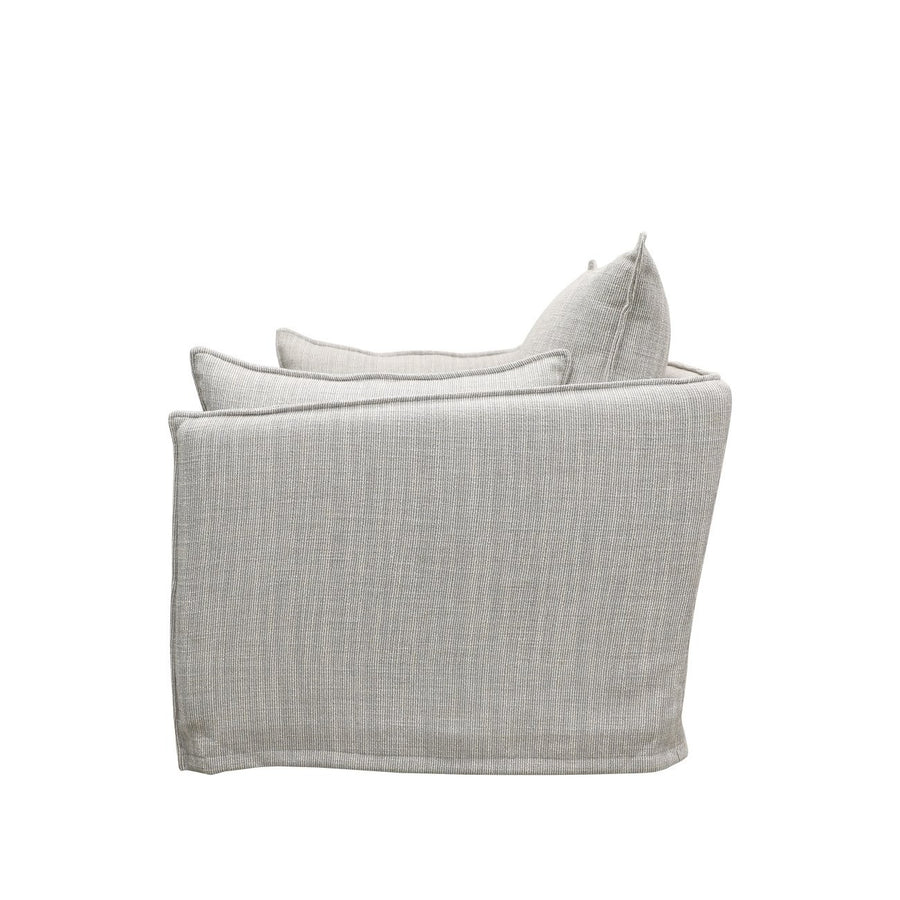 Modern Coastal Slip-Cover Armchair - Light Grey