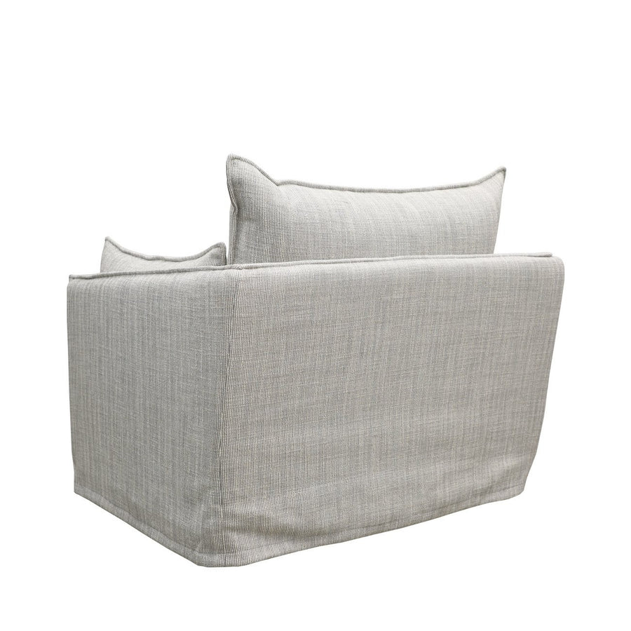 Modern Coastal Slip-Cover Armchair - Light Grey