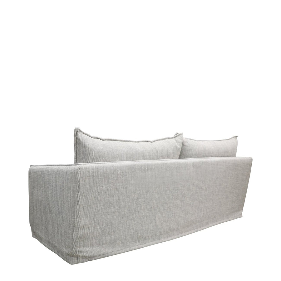 Modern Coastal Slip-Cover Three Seater Sofa - Light Grey