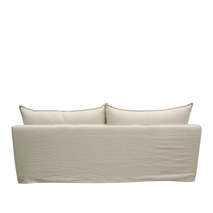 Modern Coastal Slip-Cover Three Seater Sofa - Oatmeal