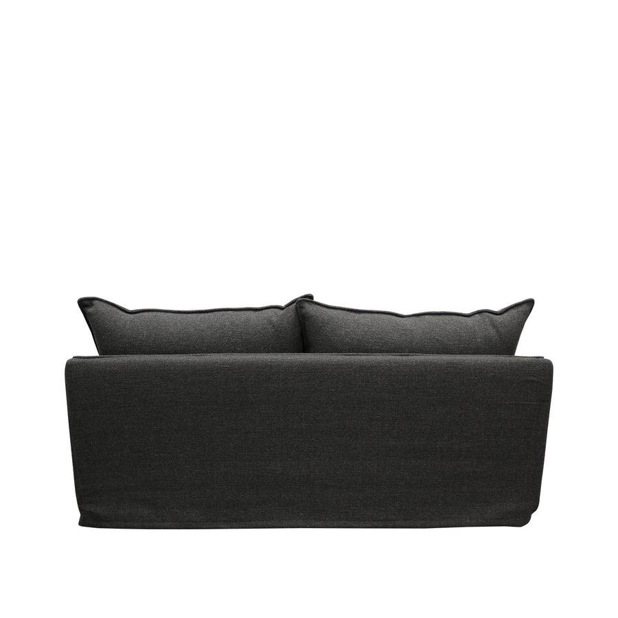 Modern Coastal Slip-Cover Two Seater Sofa - Dark Grey