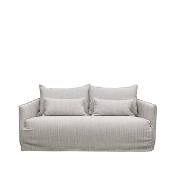 Modern Coastal Slip-Cover Two Seater Sofa - Light Grey