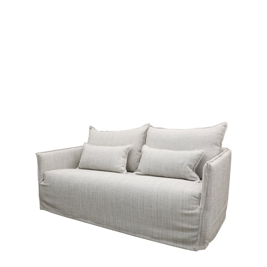 Modern Coastal Slip-Cover Two Seater Sofa - Light Grey