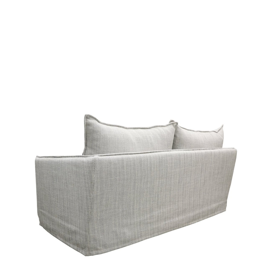 Modern Coastal Slip-Cover Two Seater Sofa - Light Grey