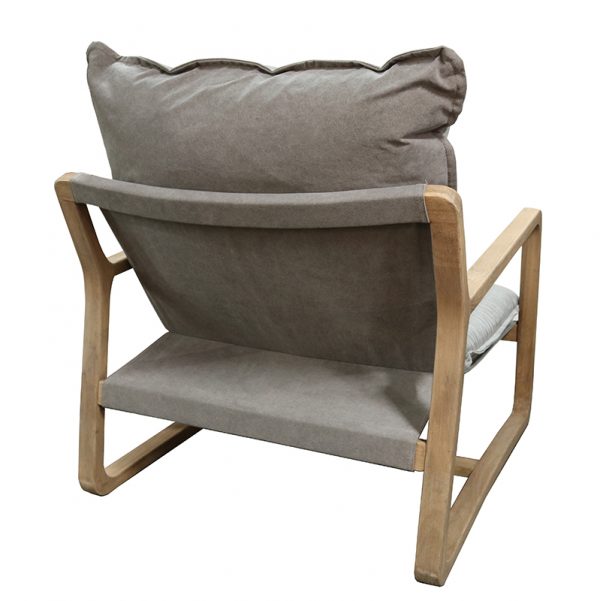 Oak Frame Lounge Chair - Dark Grey