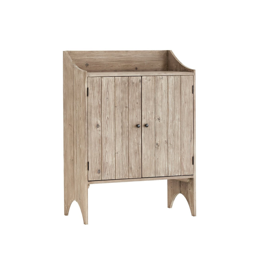 Recycled Pine Narrow High Back Cabinet - Natural