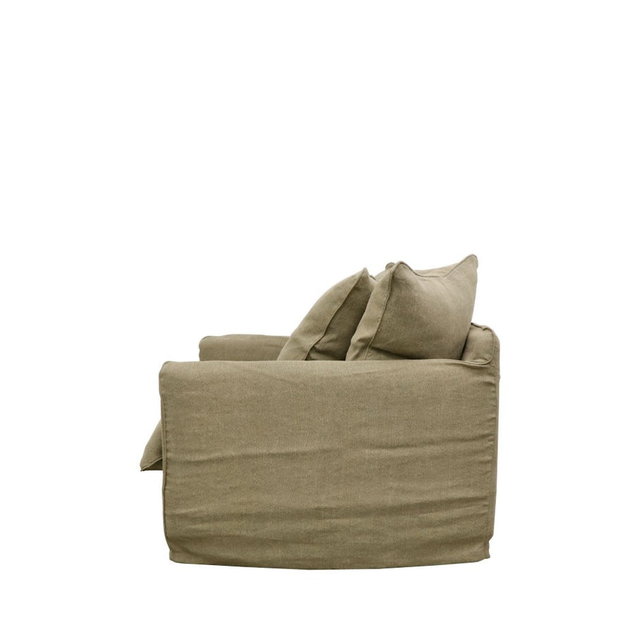 Relaxed Slip-Cover Armchair - Earthy Green