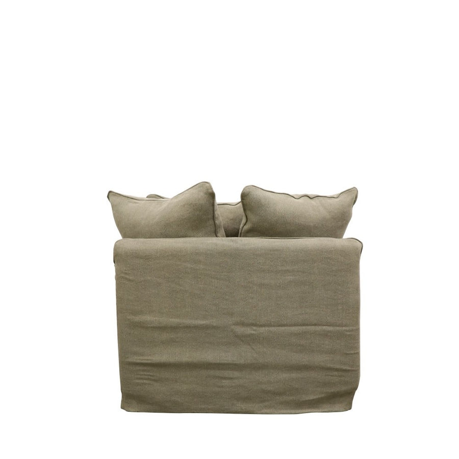 Relaxed Slip-Cover Armchair - Earthy Green