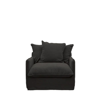 Relaxed Slip-Cover Armchair - Carbon