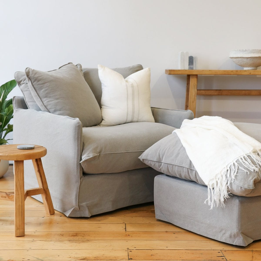 Relaxed Slip-Cover Armchair - Cement