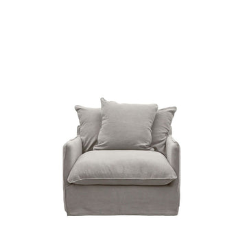 Relaxed Slip-Cover Armchair - Cement