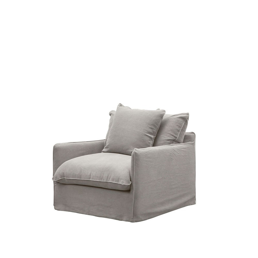 Relaxed Slip-Cover Armchair - Cement