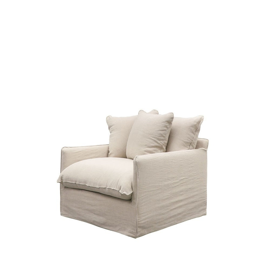 Relaxed Slip-Cover Armchair - Oatmeal