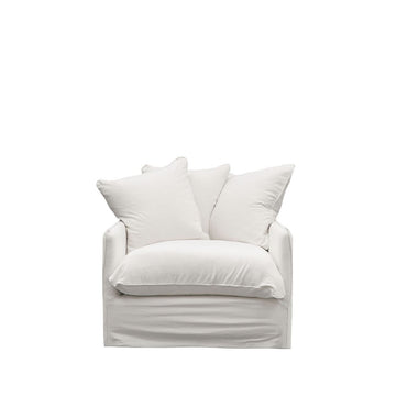 Relaxed Slip-Cover Armchair - White