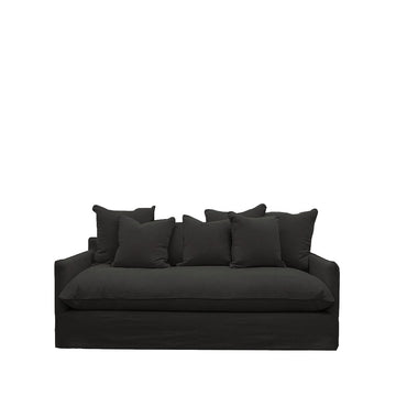 Relaxed Two Seater Slip-Cover Sofa - Carbon