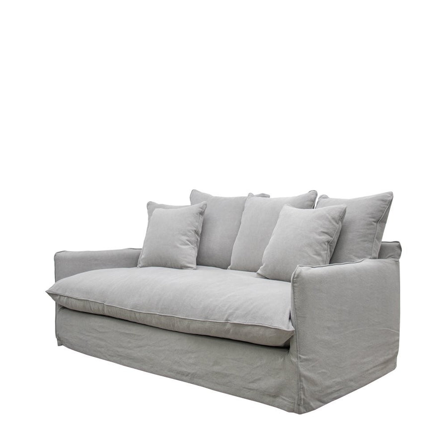 Relaxed Two Seater Slip-Cover Sofa - Cement